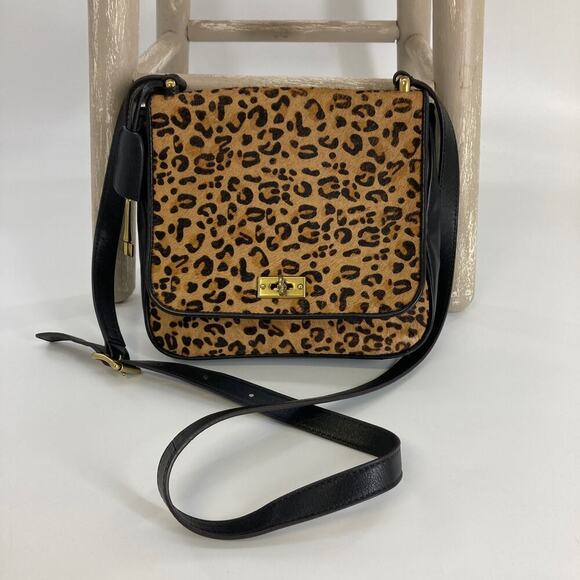 Fossil Handbags - FOSSIL LEATHER ANIMAL HAIR PRINT WOMENS CROSSBODY BAG (ASIS)